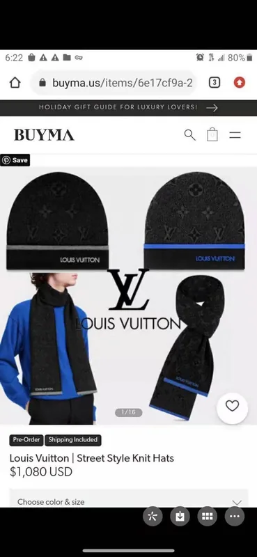 Louis Vuitton Wool Cashmere Scarf & Hat Set Ver.B