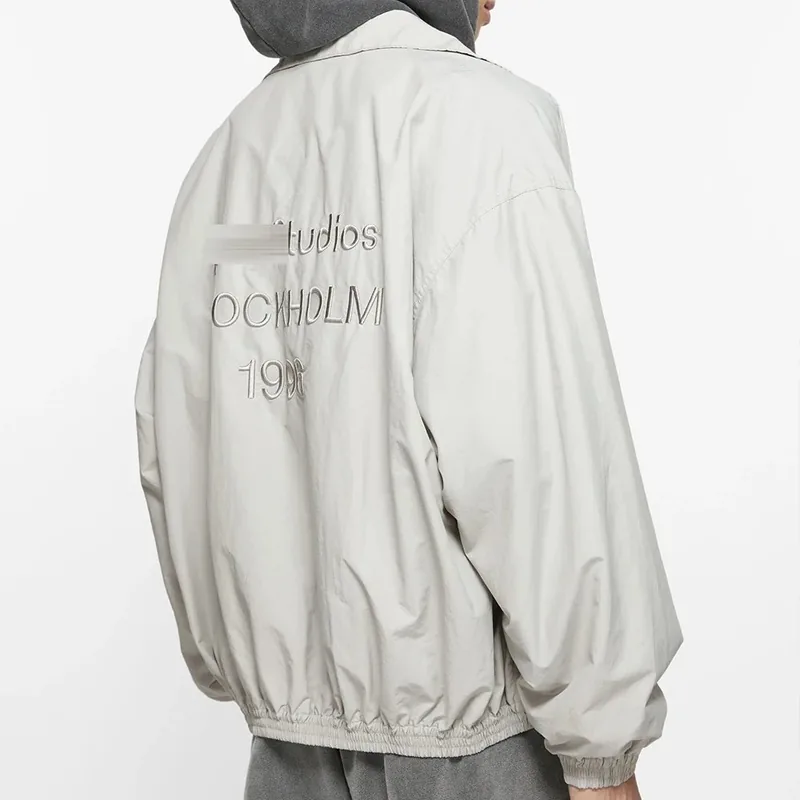 Men's and women's fashion zipper jacket with stand collar