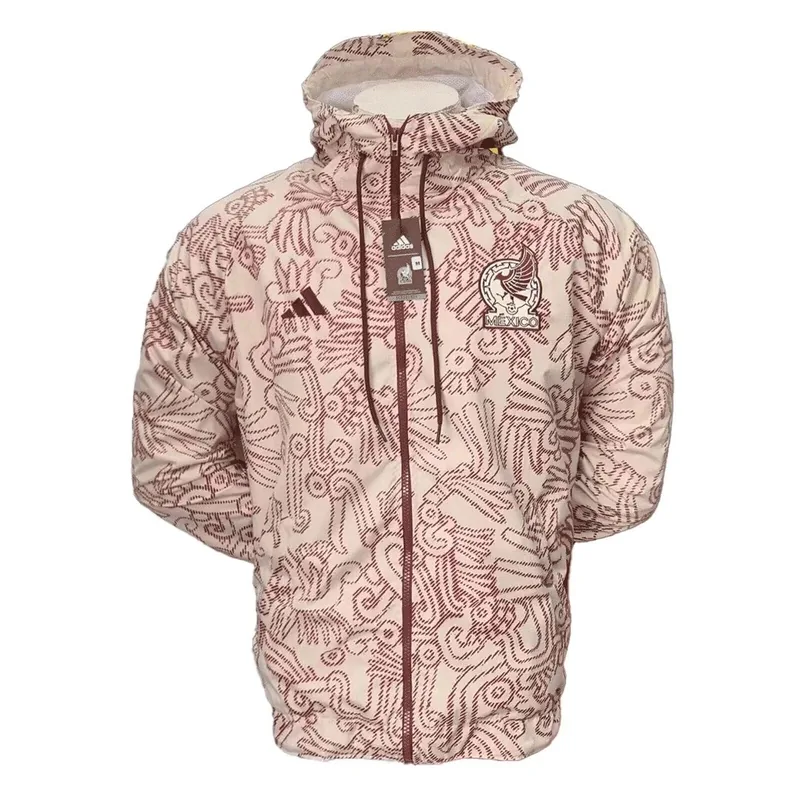 Mexico 2022 Hoodie Windbreaker Jacket Cream