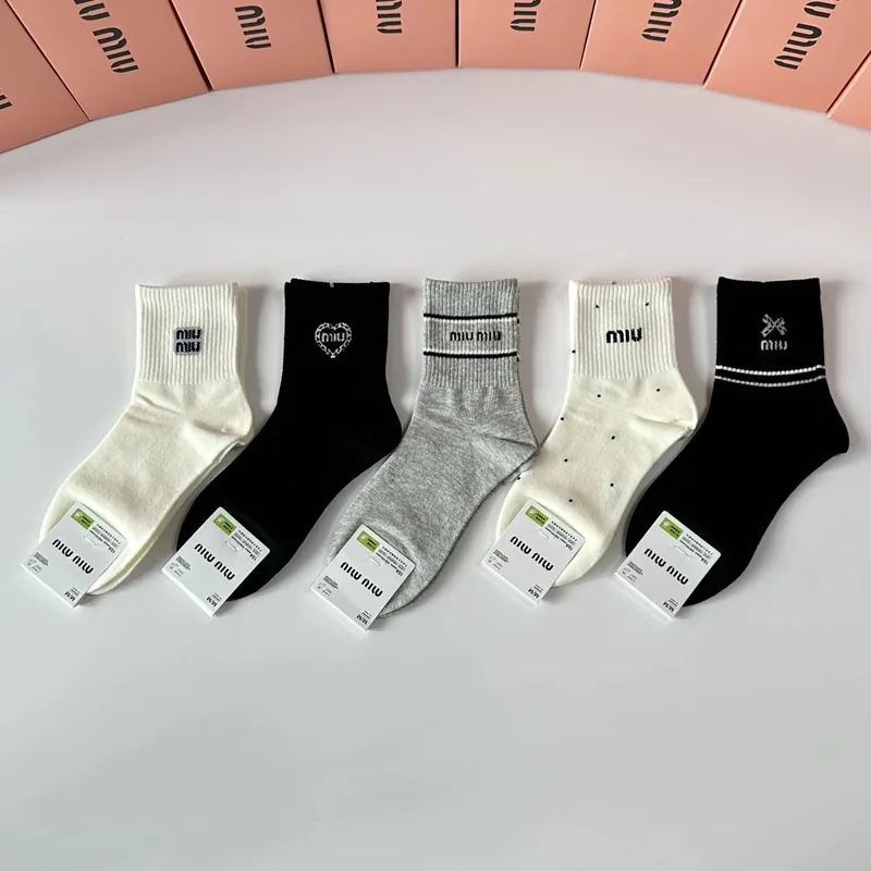Miu Miu Crew Socks 5-Pair Box
