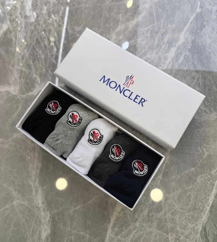 Moncler Embroidered Quarter Socks 5-Pair Box Ver.A