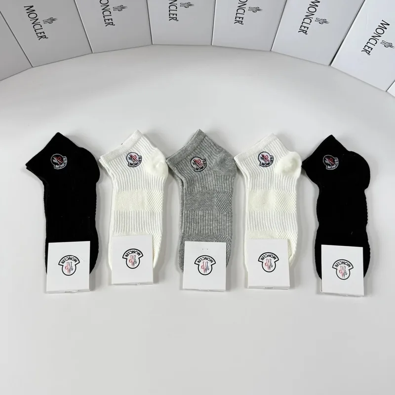 Moncler Embroidered Quarter Socks 5-Pair Box Ver.C