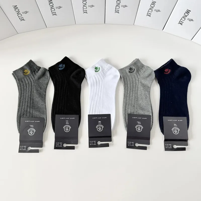 Moncler Embroidered Quarter Socks 5-Pair Box Ver.D