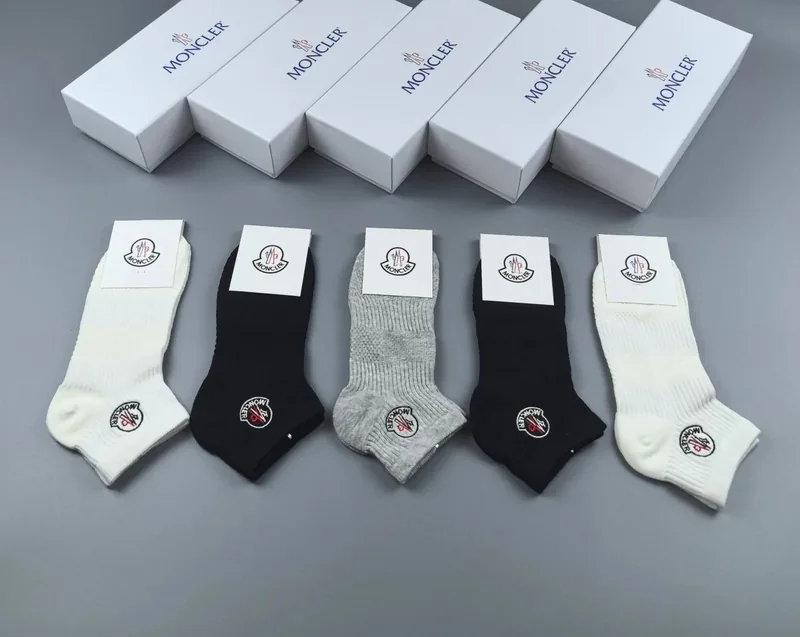 Moncler Embroidered Quarter Socks 5-Pair Box Ver.E