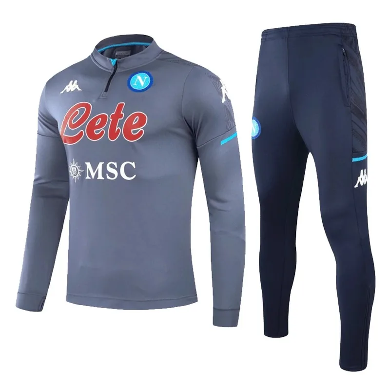 Napoli 2020 1 4 Zip Tracksuit 21 Gray