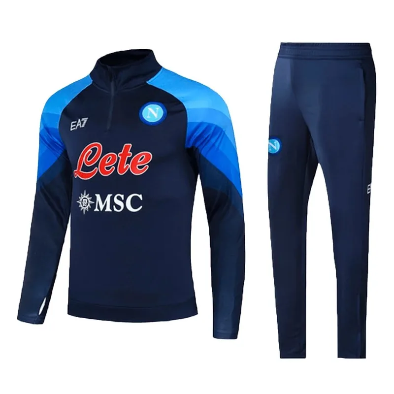 Napoli 1 4 Zip Tracksuit 2022 23 Blue