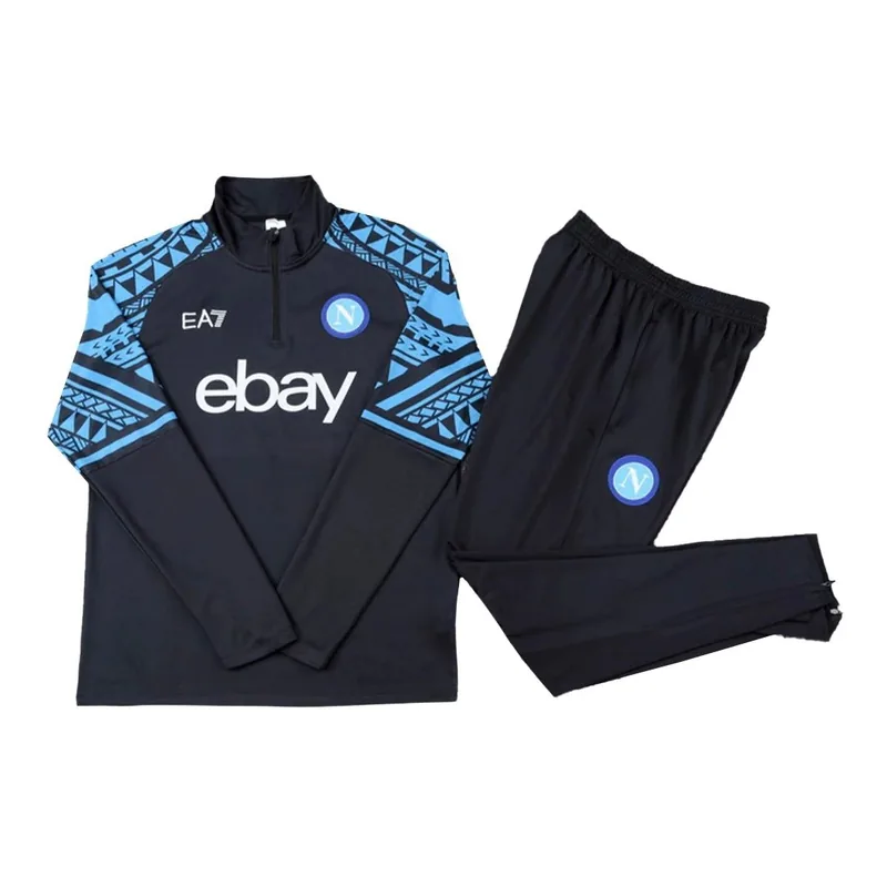 Napoli 2023 1 4 Zip Tracksuit 24 Black
