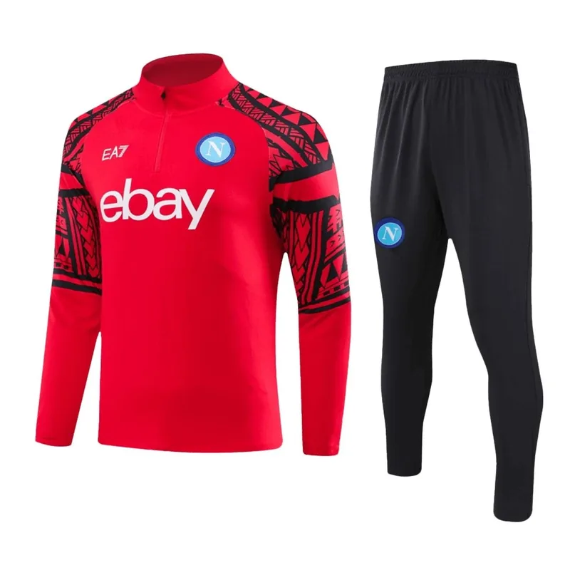 Napoli 2023 1 4 Zip Tracksuit 24 Kids Red