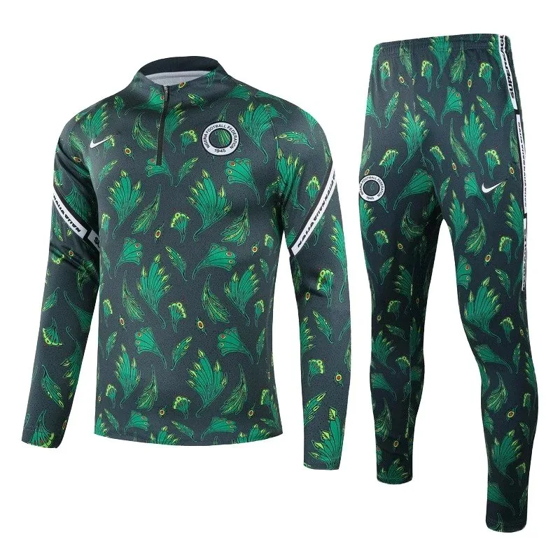 Nigeria 2021 1 4 Zip Tracksuit Dark Green
