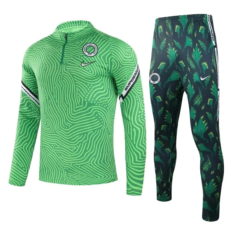 Nigeria 2021 1 4 Zip Tracksuit Green