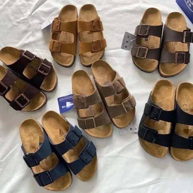 Birkenstock Unisex Double Buckle Cork Footbed Slides
