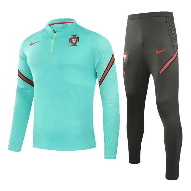 Portugal 2021 1 4 Zip Tracksuit Green