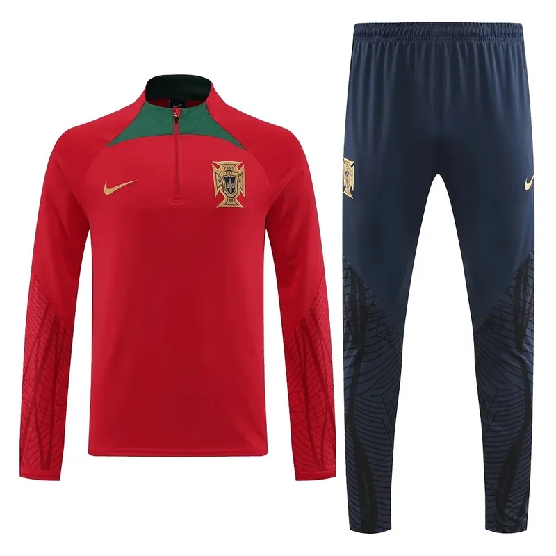 Portugal 2022 1 4 Zip Tracksuit Red