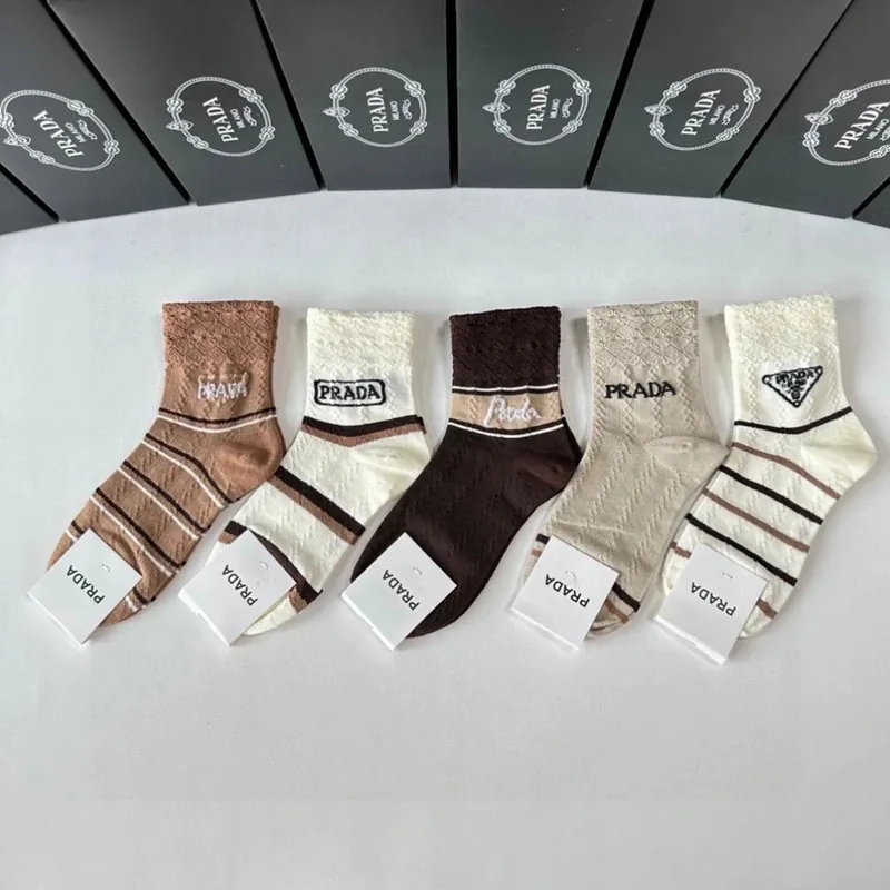 Prada Crew Socks 5-Pair Box Ver.B