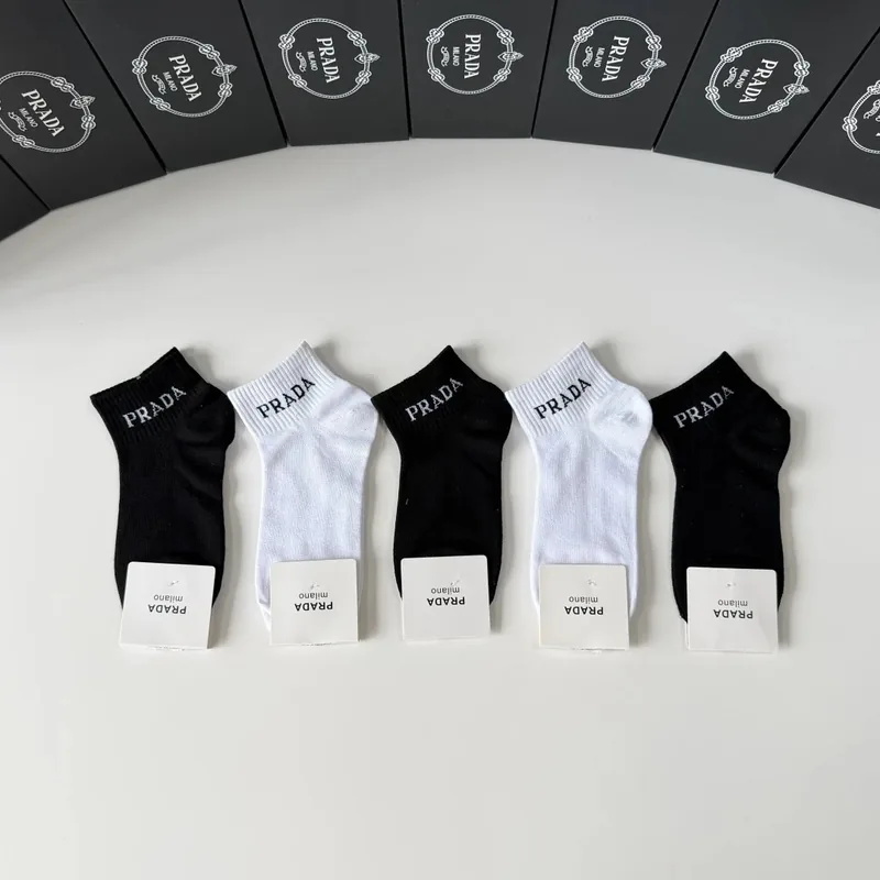 Prada Quarter Socks 5-Pair Box Ver.B