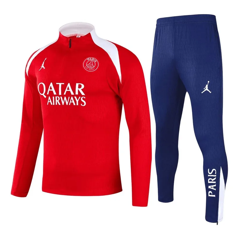 PSG 1 4 Zip Tracksuit 2025 26 Red