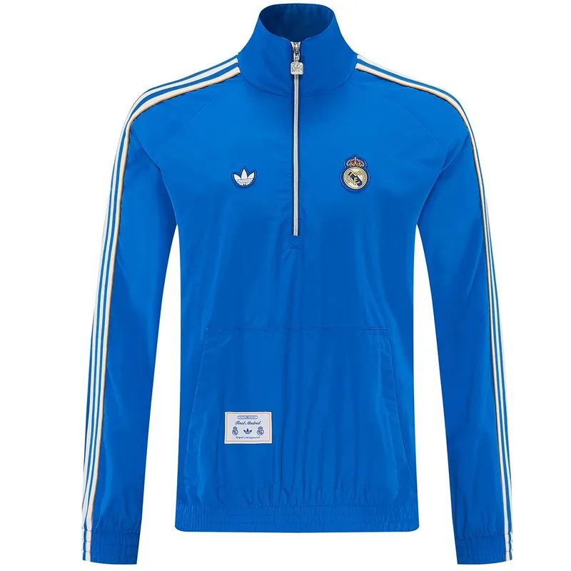 Real Madrid 2026 1 2 Zipper Windbreaker Jacket Blue