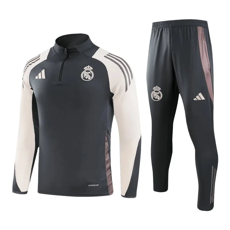 Real Madrid 1 4 Zip Tracksuit 2024 25 Gray — photo 1