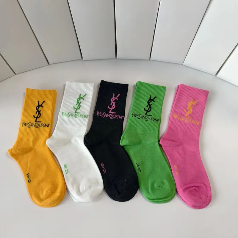 Saint Laurent Crew Socks 5-Pair Box Ver.B