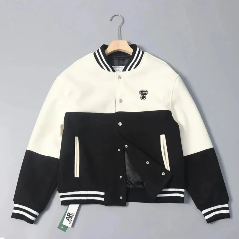 Karl Lagerfeld Color-Block Varsity Jacket