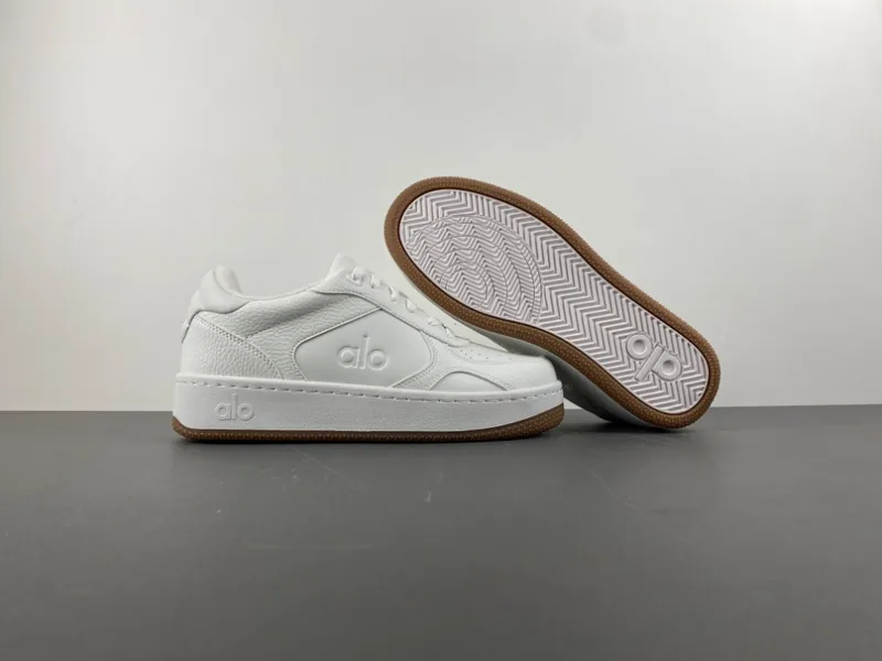 ALO white low-top sneakers with gum sole