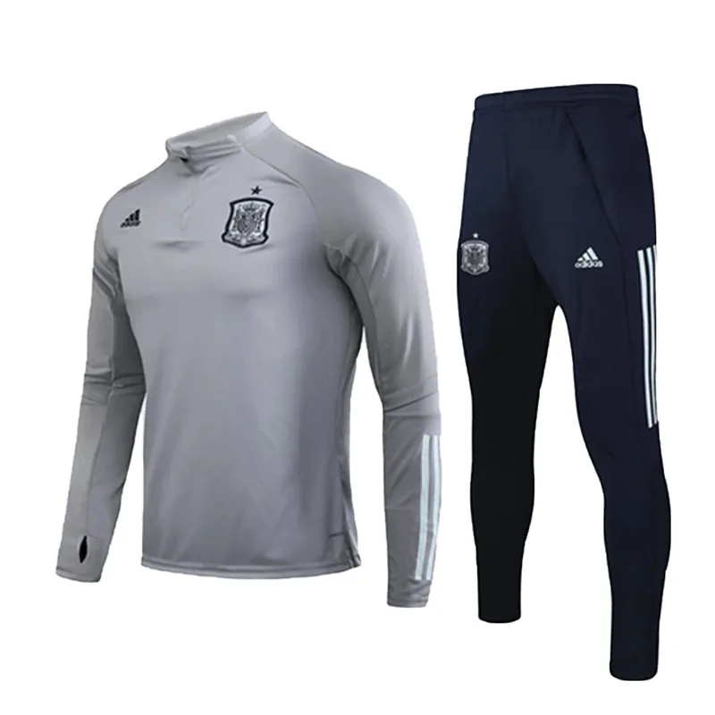 Spain 2020 1 4 Zip Tracksuit Gray