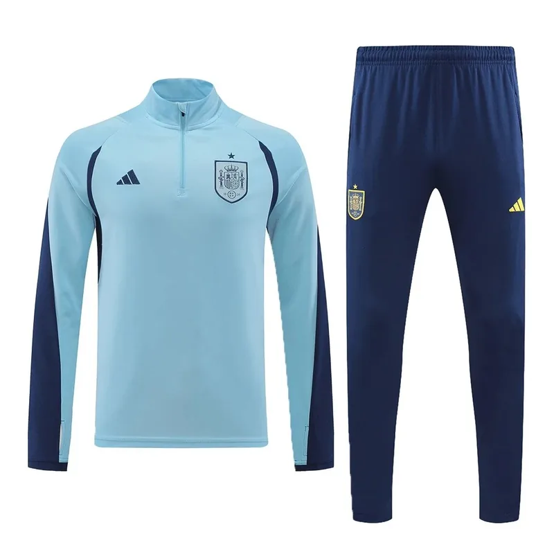 Spain 1 4 Zip Tracksuit 2022 23 Blue