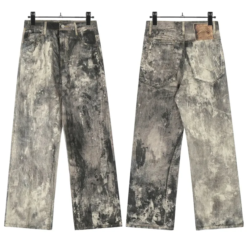 Acne Studios Distressed Painted Wide-Leg Jeans