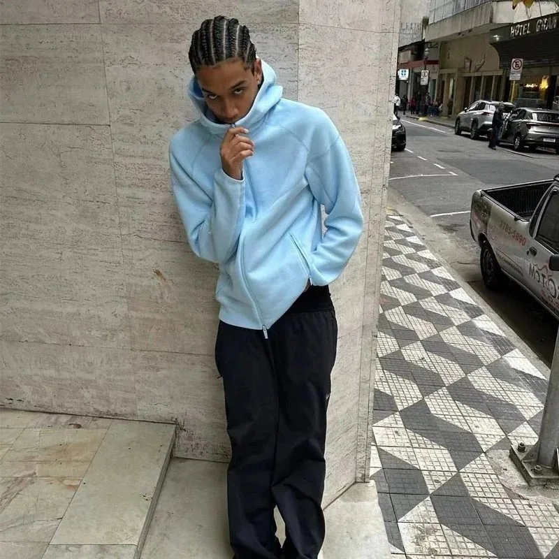 Light Blue Zip-Up Hoodie