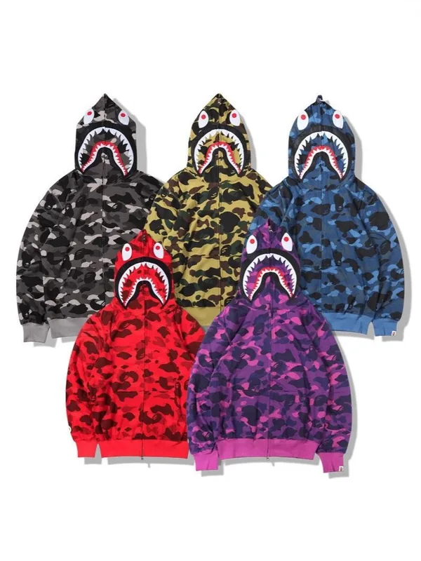 BAPE Shark Camo Zip-Up Hoodie