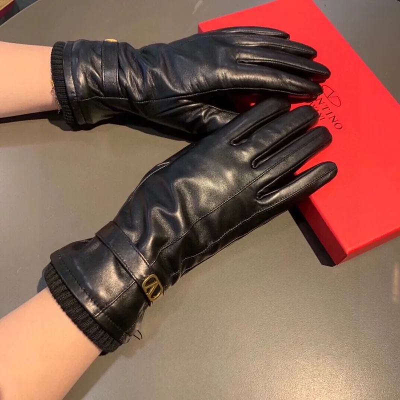 Valentino Lambskin Cashmere Gloves Ver.C