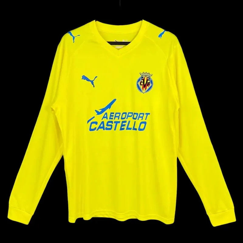 Villarreal 08/09 Long Sleeve Retro Home Jersey