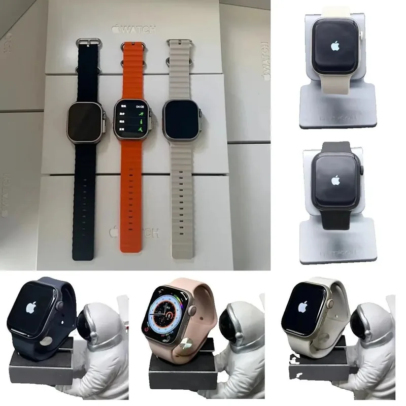 Apple Watch smartwatches with various silicone bands