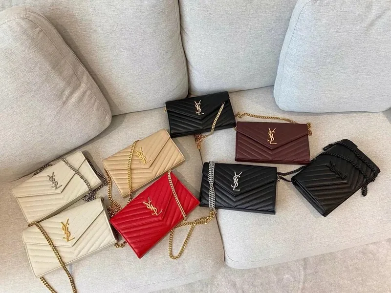 Yves Saint Laurent Monogram Chain Wallets