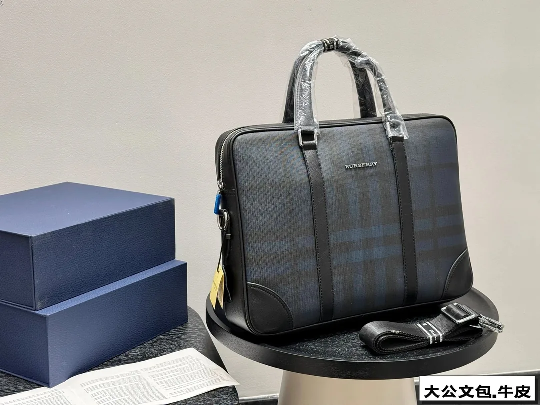 Burberry Check Leather Messenger Bag — photo 3