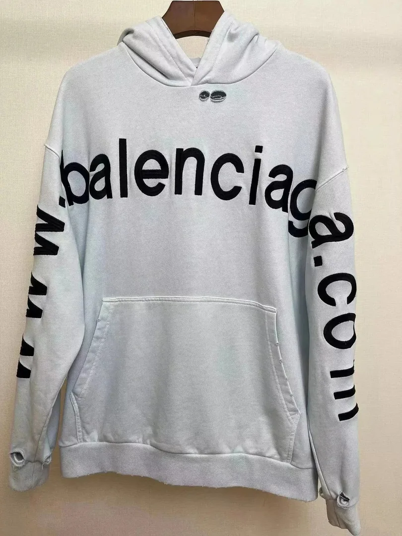 Balenciaga Paris Graffiti Logo Hoodie White — photo 4