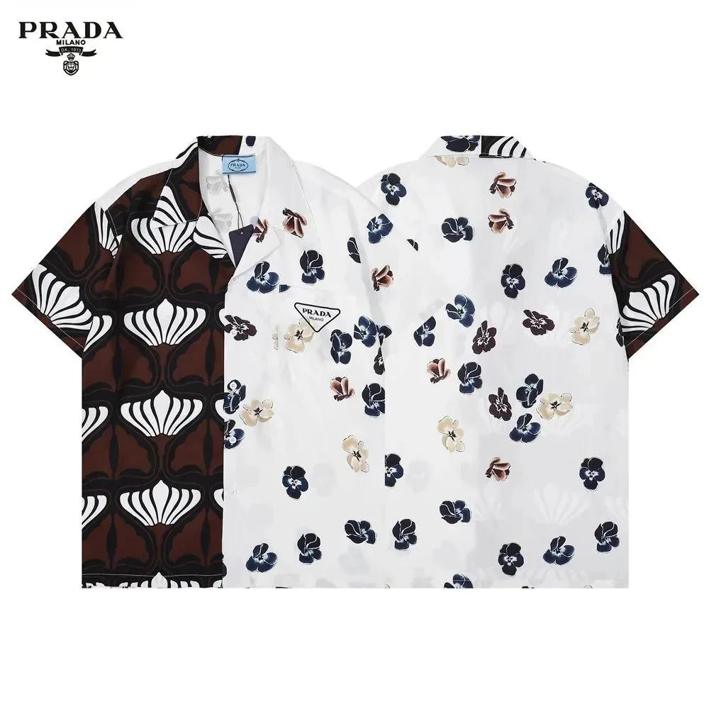 Prada Camo Triangle Logo Short Sleeve Shirt — Photo 2