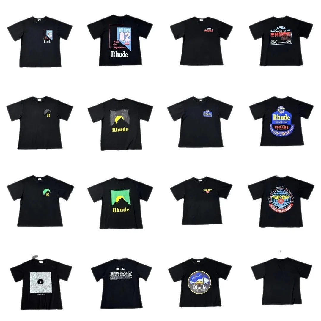 Rhude Letter Logo Print Cotton T-Shirt — Photo 5
