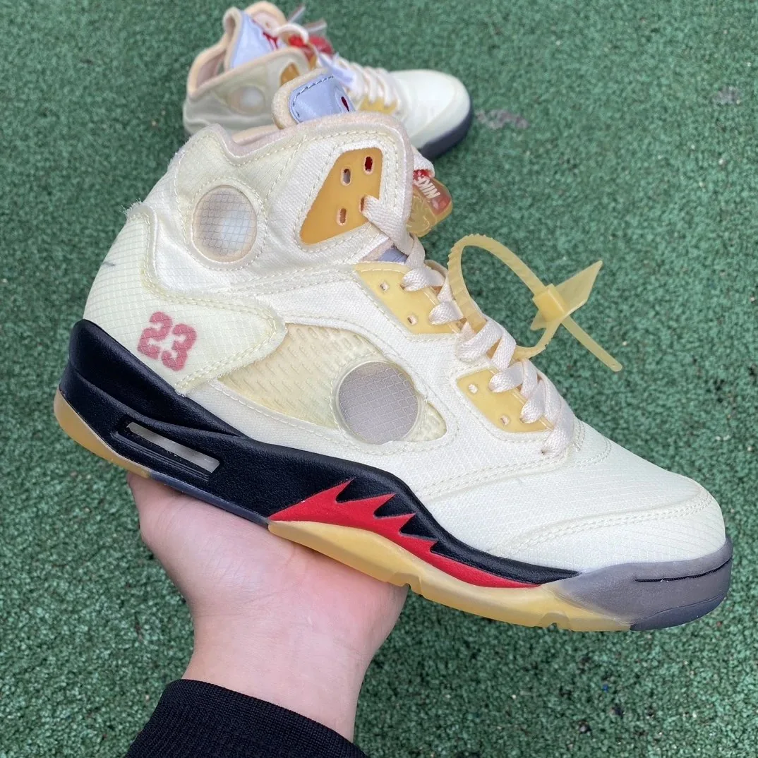 Air Jordan 5 Off-White Grey — photo 2