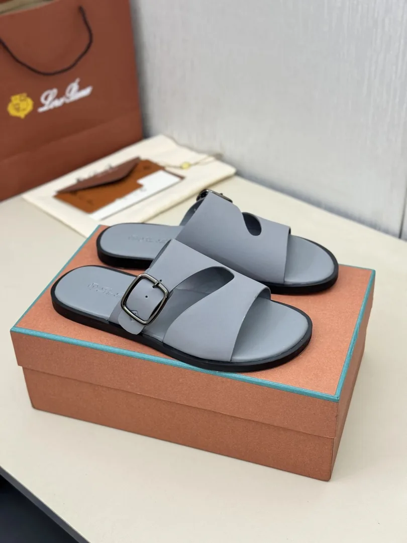 Leather Slide Sandals — photo 6