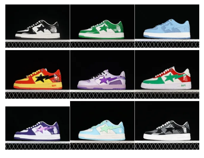 Bape Sta Camo Patent Star Skate Shoes