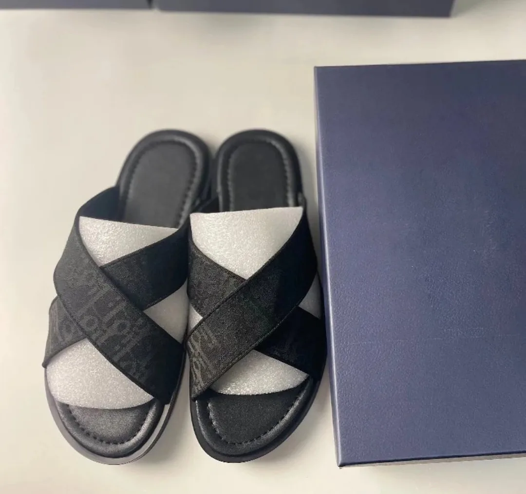 Dior Embroidered Cross-Strap Slides — photo 3