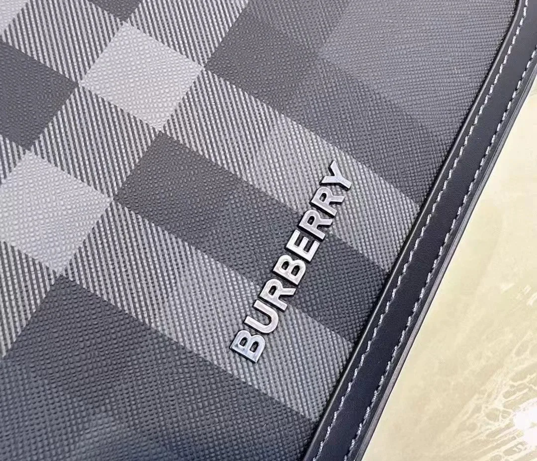 Burberry Check Leather Messenger Bag — photo 5