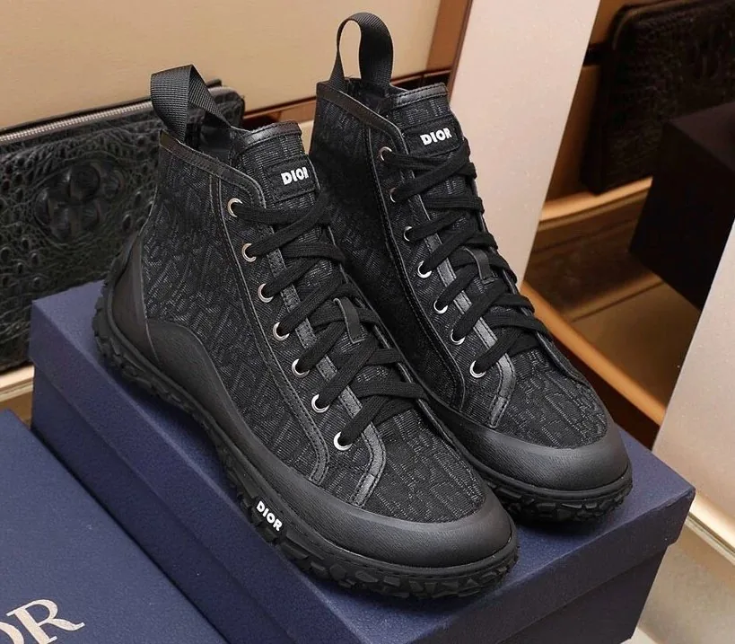 Dior Brown B-28 High-Top Sneakers — photo 7