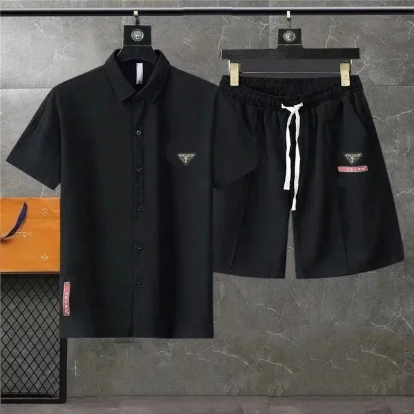 Prada Triangle Logo Shirt Shorts Set