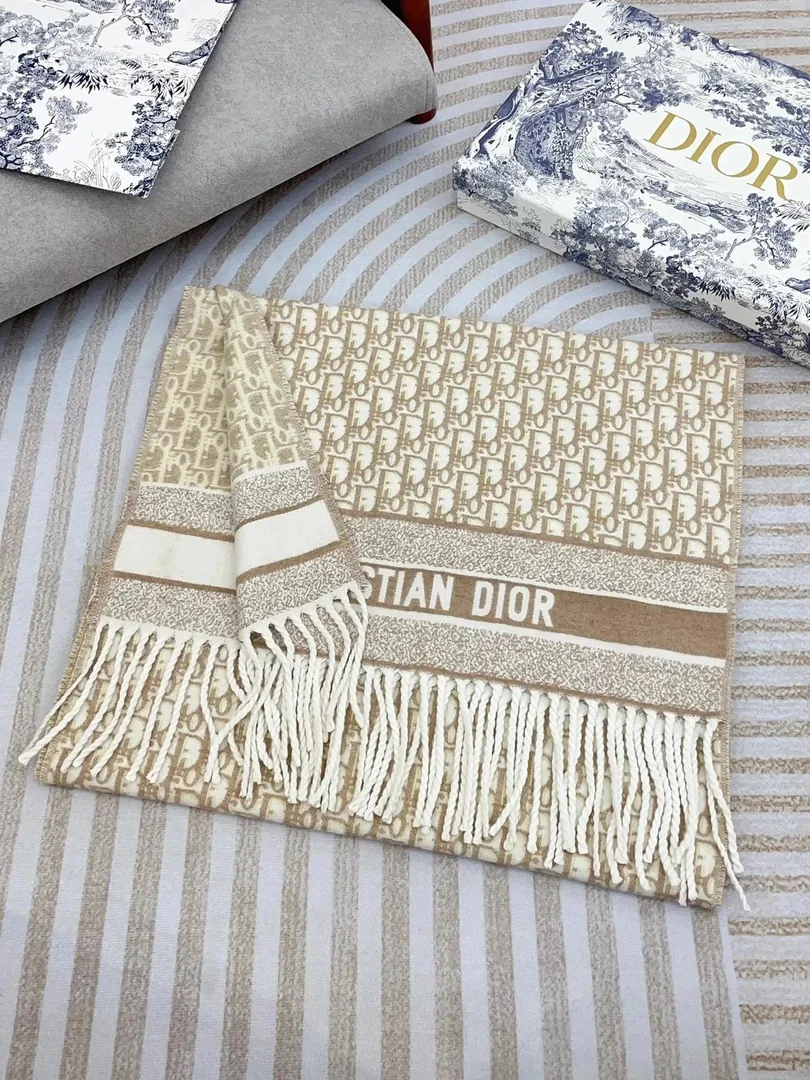 Chanel Logo Print Cashmere Scarf — QC