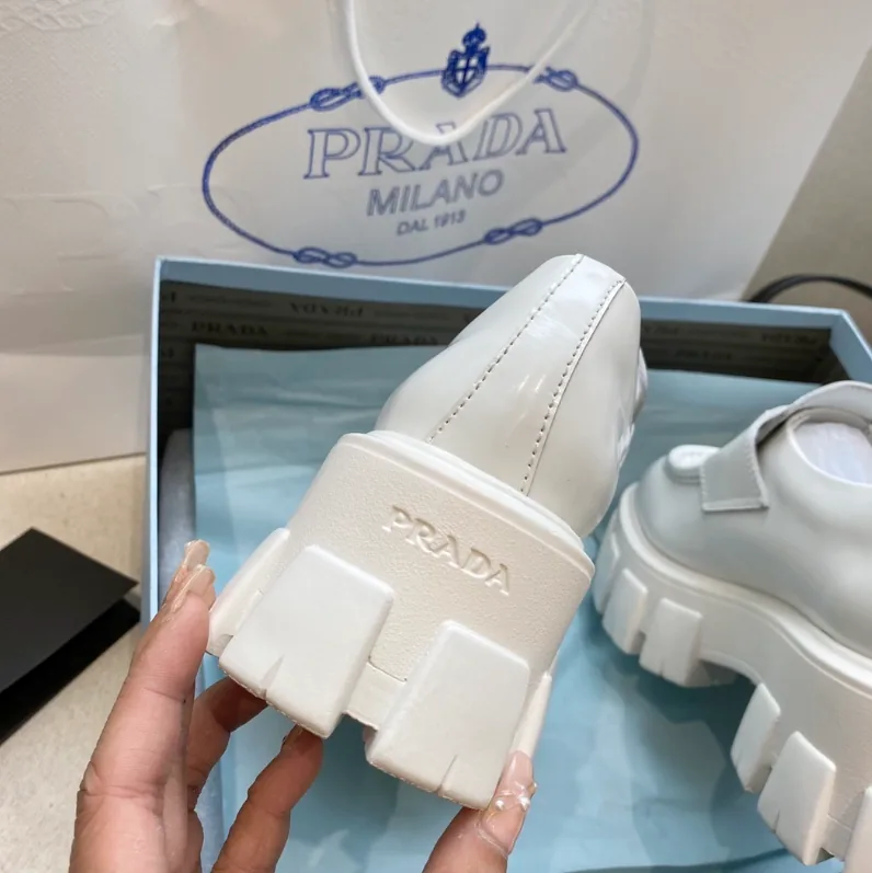 Prada Monolith Brushed Leather Loafers — QC