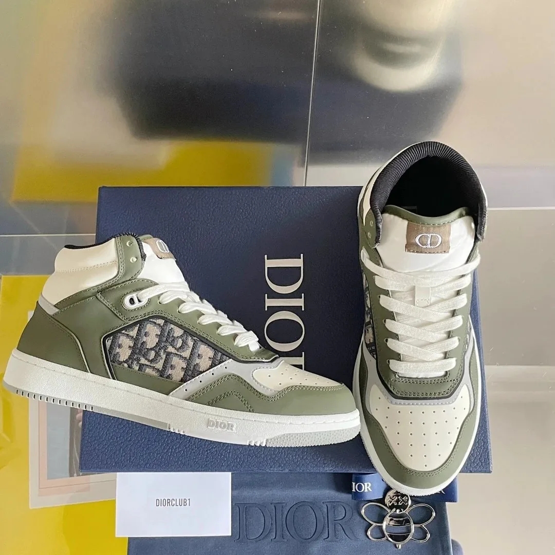 Dior B27 Grey White Mid-High Sneakers — photo 4