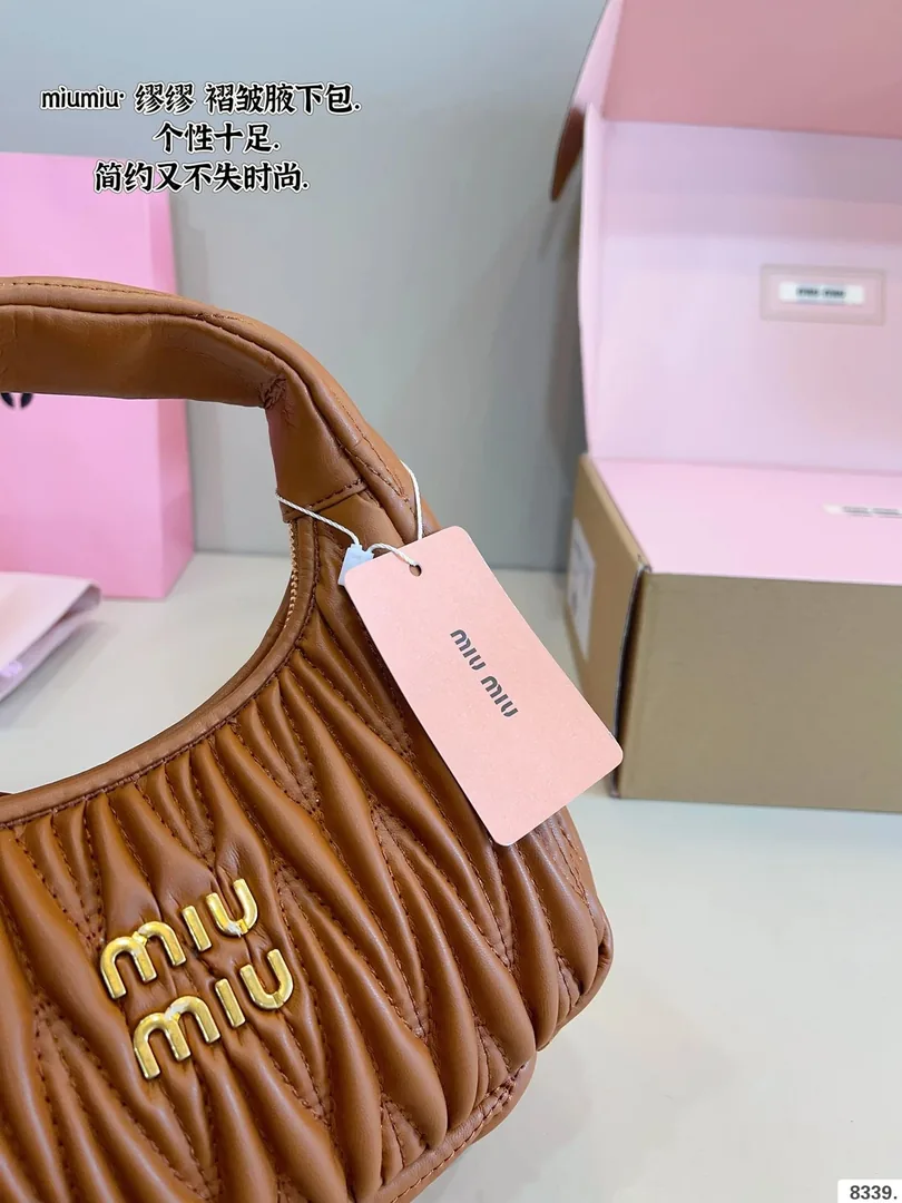 Miu Miu Ruched Leather Underarm Bag — QC
