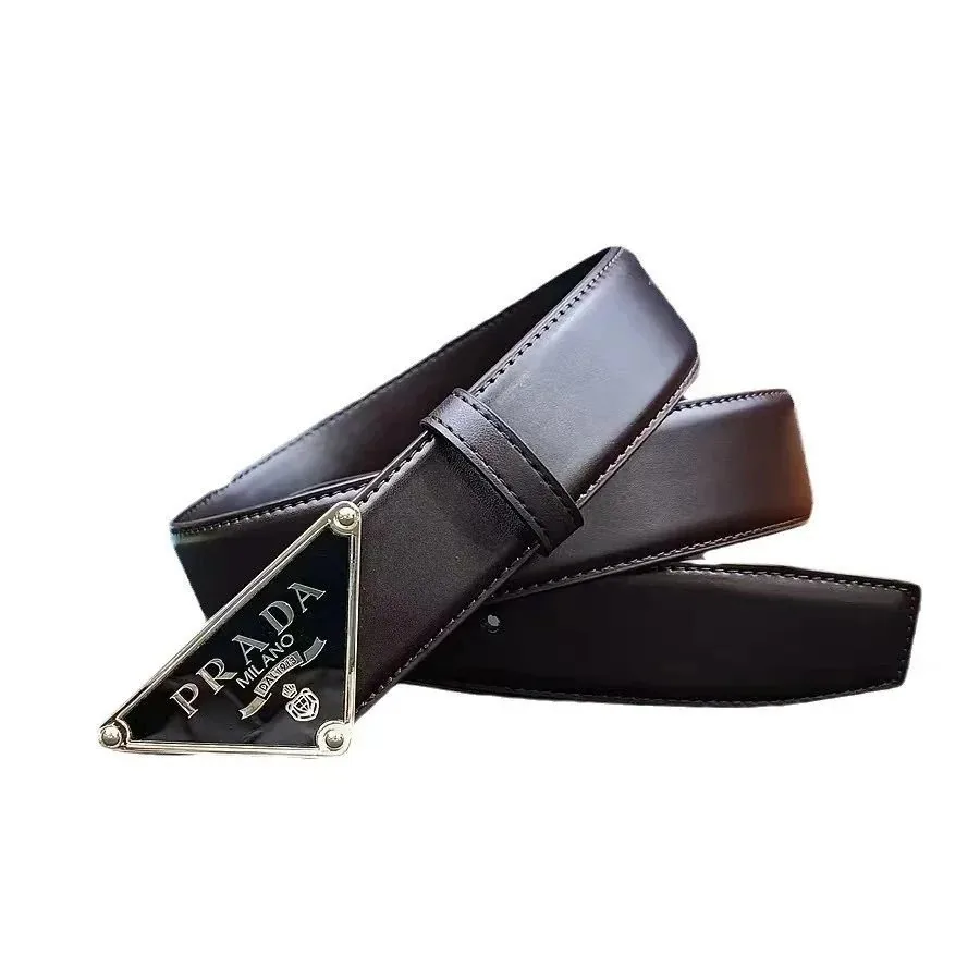 Prada Triangle Logo Leather Belt — QC